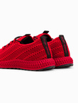 Buty męskie wsuwane sneakersy z siateczki - czerwone V2 OM-FOKS-0117