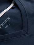 Men's V-NECK T-shirt with elastane - navy blue V2 OM-TSCT-0106
