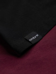 Men's cotton tricolor t-shirt - maroon and black V5 OM-TSCT-0174