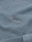 Washed men's sweatshirt with decorative stitching at the neckline - light blue V3 OM-SSDS-0131
