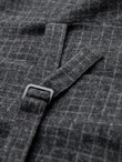 Elegancka kamizelka męska w kratkę z klapami – czarna V3 OM-BLZV-0110