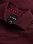 Bawełniana męska koszula REGULAR z dzianiny single jersey - bordowa V3 OM-SHCS-0138