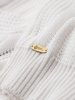 Knitted monochrome men's viscose cardigan - navy blue V1 OM-SWCD-0126