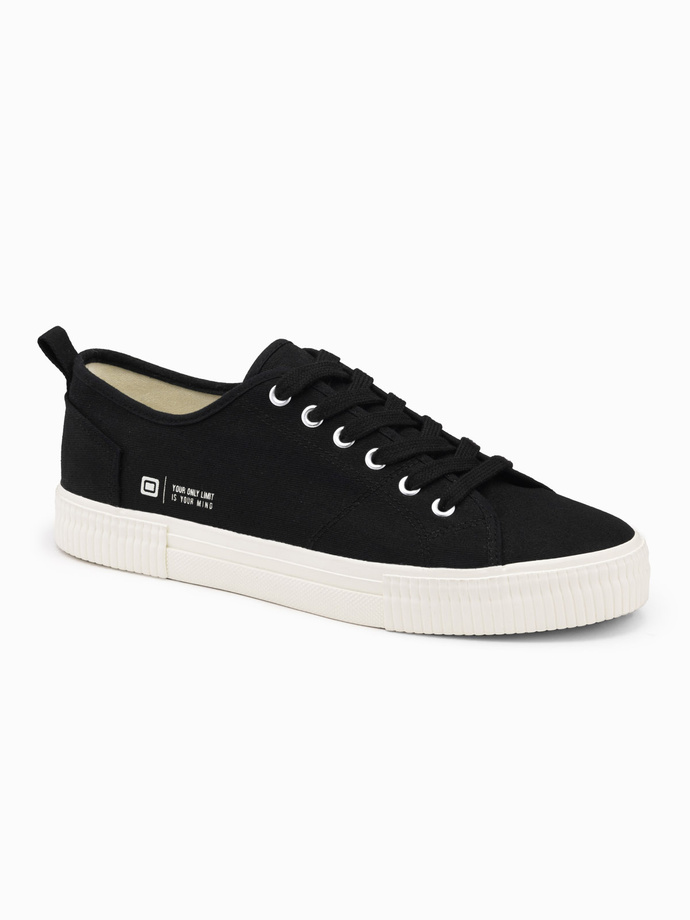 Classic low men's BASIC sneakers - black V4 OM-FOTL-0145