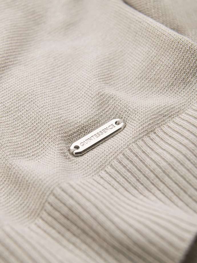 Men's buttonless polo shirt with classic weave - light grey V3 OM-POSS-0159