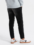 Men's marbled JOGGERS pants with rubbed edges - black V2 OM-PADJ-0153