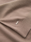 Men's knitted turtleneck with viscose - dark beige V3 OM-SWTN-0127 