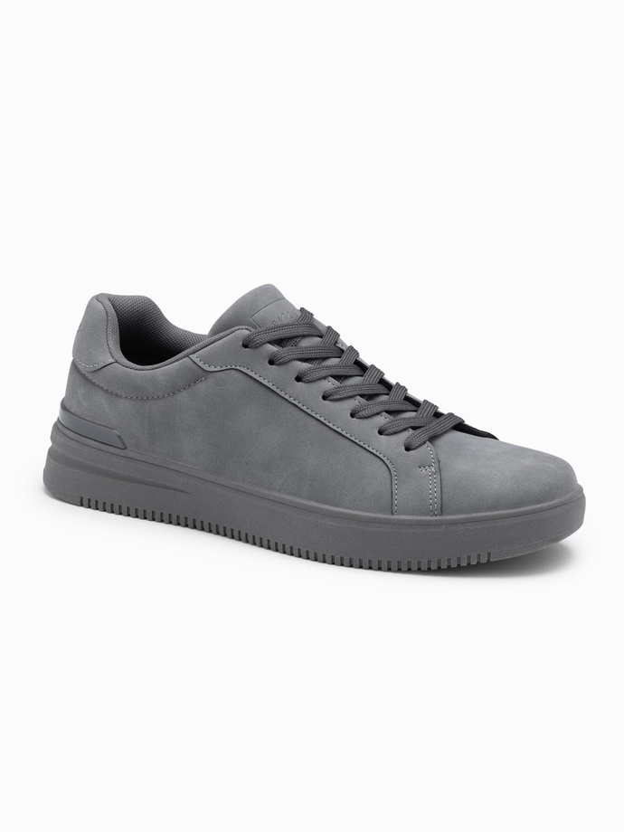 Casual solid men's eco nubuck shoes - grey V3 OM-FOCS-0151