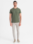 Men's full print knit shirt - olive V2 OM-TSFP-0250