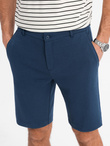 Szorty męskie SLIM FIT ze strukturalnej dzianiny – granatowe V1 OM-SRCS-0169 
