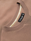 Klasyczna dresowa bluza unisex z okrągłym dekoltem – brązowa V16 OU-SNBC-0104