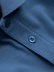 BASIC men's single color pique knit polo shirt - blue V16 OM-POBS-0100