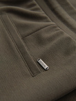 Men's knit shorts with rolled up legs - olive V5 OM-SRCS-0170