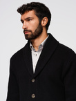 Men's cotton cardigan sweater with shawl collar - black V4 OM-SWCD-0153