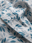 Koszula męska SLIM FIT w print gałązek - niebiesko-szara V2 OM-SHPS-0163
