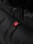 Modern quilted men's jacket of combined materials - black V1 OM-JAHP-0303