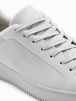 Men's uniform casual shoes in eco nubuck - light grey V2 OM-FOCS-0151