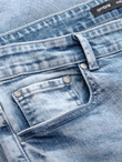 Jeansowe spodnie męskie TAPERED FIT z przeszyciami i podwiniętymi nogawkami – błękitne V1 OM-PADP-0161