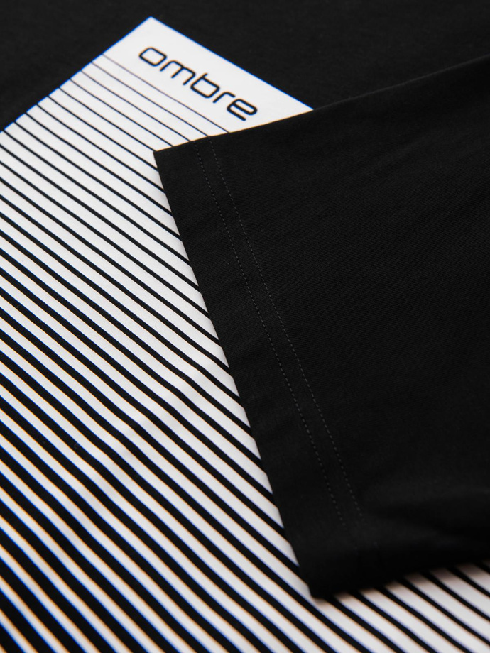 Men's cotton t-shirt with graphic print - black V2 OM-TSPT-0246