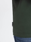 Casual men's t-shirt with patch on pocket - dark olive V4 OM-TSCT-0109