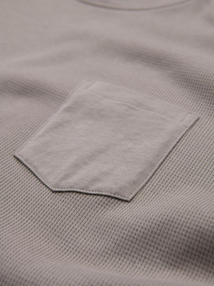 Men's longsleeve with "waffle" texture - ash V7 OM-LSCL-0109
