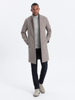 Men's lightweight single-breasted coat - light brown V4 OM-COWC-0104