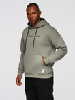 Unbuttoned men's sweatshirt with stand-up collar and hood - black V1 OM-SSZP-0216
