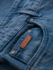 Men's denim pants CARROT FIT with rubbing - blue V2 OM-PADP-0250