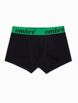 Men's cotton boxer shorts with contrasting elastic - 7-pack black V1 OM-UNBO-0100