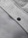 Męska casualowa kurtka puffer z wełną – jasnoszary melanż V3 OM-JAHP-0203
