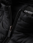 Men's quilted jacket with high zipped hood - black V1 OM-JAHP-0238