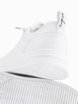 Men's monochromatic sports style shoes with stitching - white V1 OM-FOCS-0159