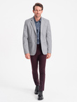 Classic men's jacket with pillowcase pocket - grey V1 OM-BLZB-0115