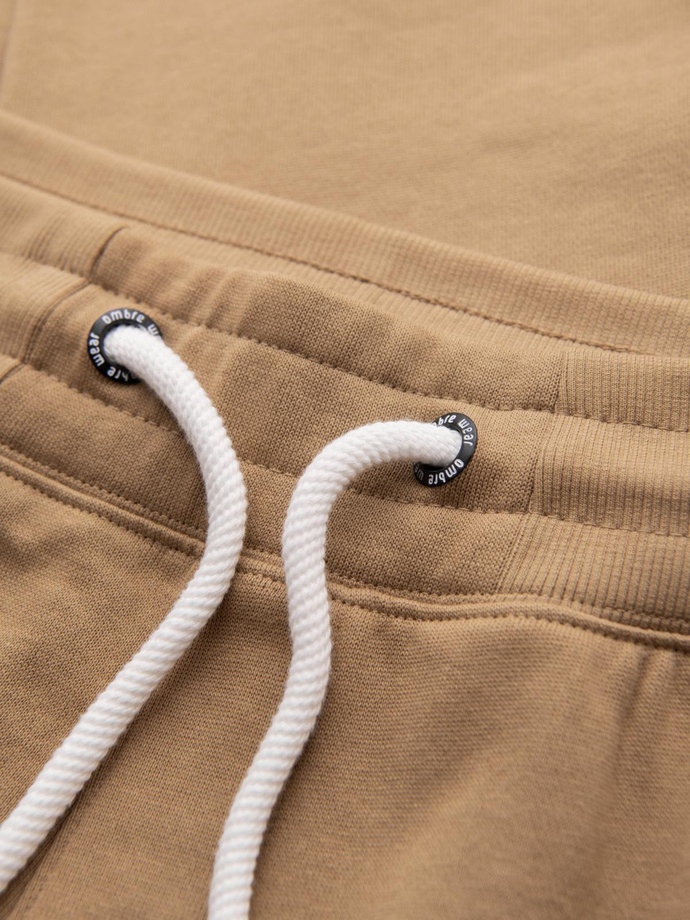 Men's sweatpants with unlined leg - brown V2 OM-PABS-0206