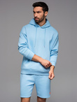 Unisex sweatshirt with hood and pockets - blue V8 OU-SNBC-0105
