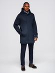 Men's insulated coat with hood and concealed zipper - black V1 OM-COWC-0110