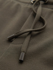 Men's knit shorts with rolled up legs - olive V5 OM-SRCS-0170