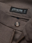 Spodnie męskie klasyczne chino SLIM FIT - ciemnobeżowe V2 OM-PACP-0182