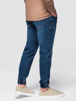 Men's denim JOGGERS pants with classic bandage - blue V2 OM-PADJ-0265