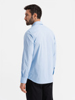REGULAR cotton classic shirt - blue V1 OM-SHOS-0154