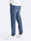 Męskie jeansowe spodnie TAPERED FIT z dziurami – ciemnoniebieskie V3 OM-PADP-0175
