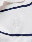 Męski longsleeve polo w poziome paski z wiskozą – biało-granatowy V2 OM-POLS-0146