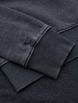 Washed men's sweatshirt with decorative stitching at the neckline - navy blue V4 OM-SSDS-0131