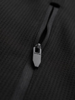 Men's lightweight jacket of combined materials with hood and decorative quilting - black V5 OM-JANP-0160 