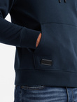 BASIC men's cotton kangaroo hooded sweatshirt - navy blue V1 OM-SSBN-0161