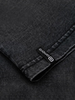 Men's T-shirt with wash effect and buttons at neckline - black V1 OM-TSWT-0150