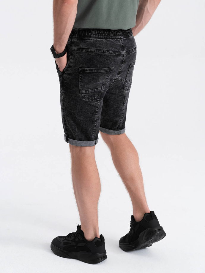Men's denim shorts - black W361