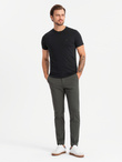 Męska koszulka z okrągłym dekoltem i logotypem SLIM FIT – czarna V3 OM-TSCT-0220