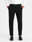 Spodnie męskie chino SLIM FIT z  delikatną teksturą - czarne V5 OM-PACP-0190