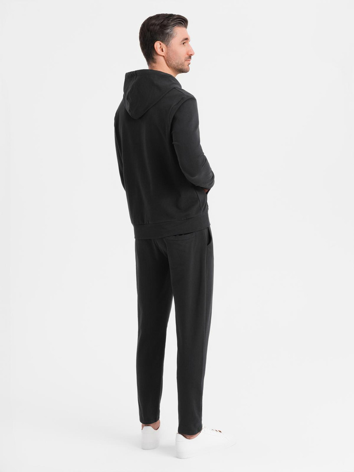 Men's sweatshirt set hoodie + sweatpants - black V1 Z107